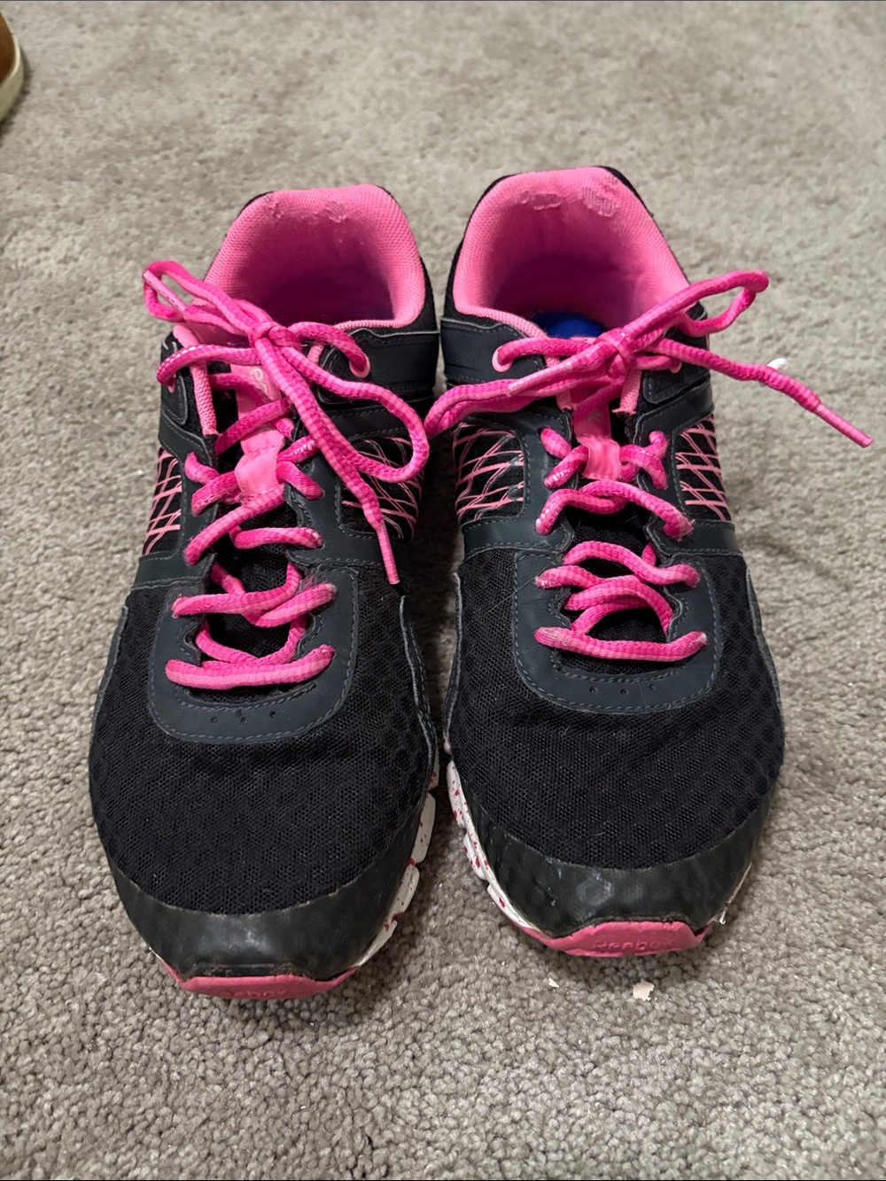Reebok Black and Pink Women's Athletic Running Shoes